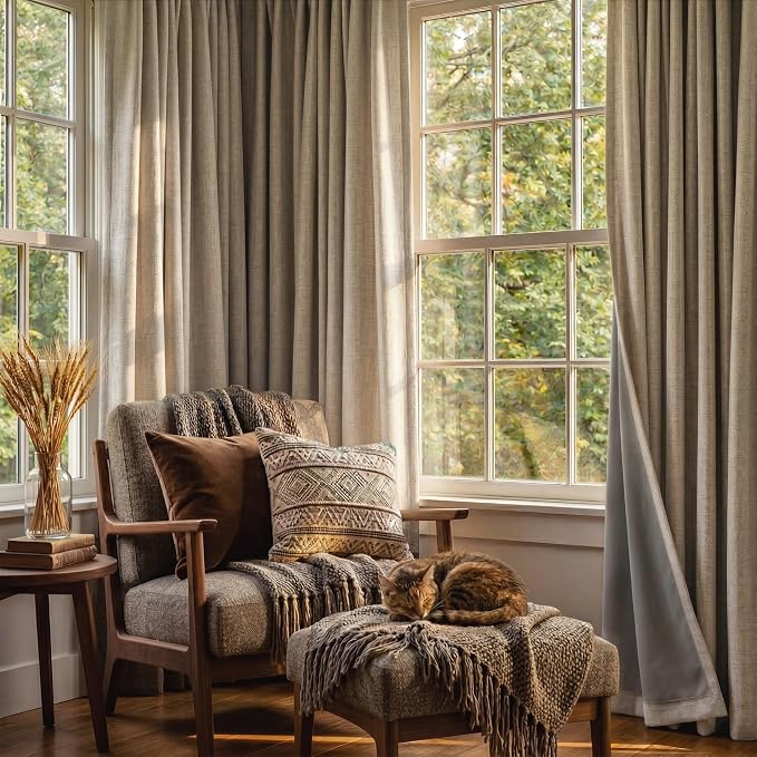 RYB HOME Polyester Textured 100% Blackout Curtains - Image 5