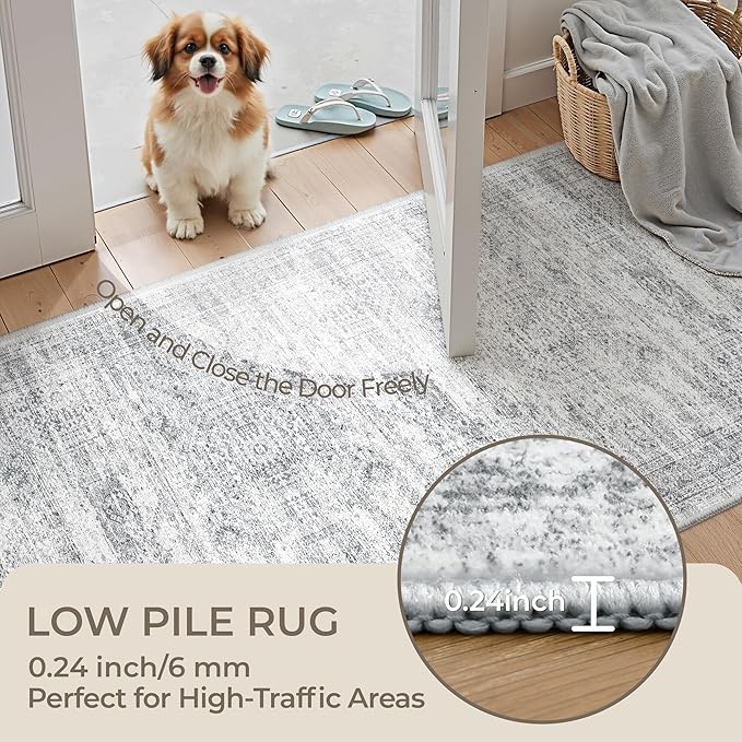 3x12 Runner Rug for Hallway, Non-Slip Long Bathroom Rugs Runner for Kitchen - Image 6