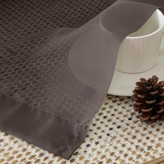 Aiyufeng Chocolate Sheer Curtains 45 Inches Long 2 Panels, Solid Voile Top Dual - Image 3
