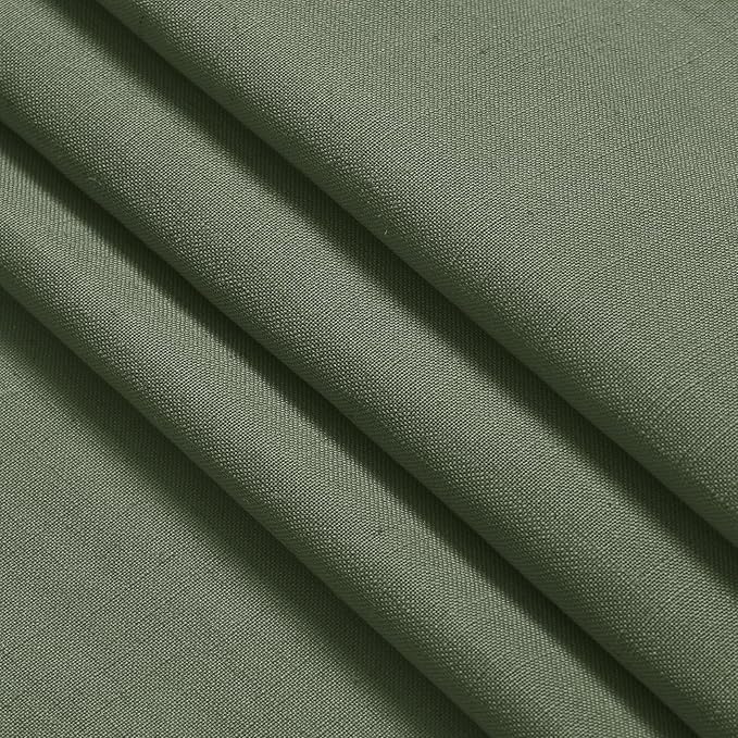 Nanspring Olive Green Linen Blend Semi Sheer Light Filtering Curtains 78 Inches - Image 7