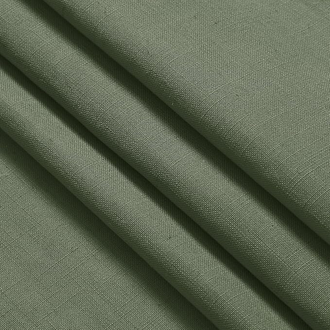 Nanspring Olive Green Linen Sheer Curtains - Image 7