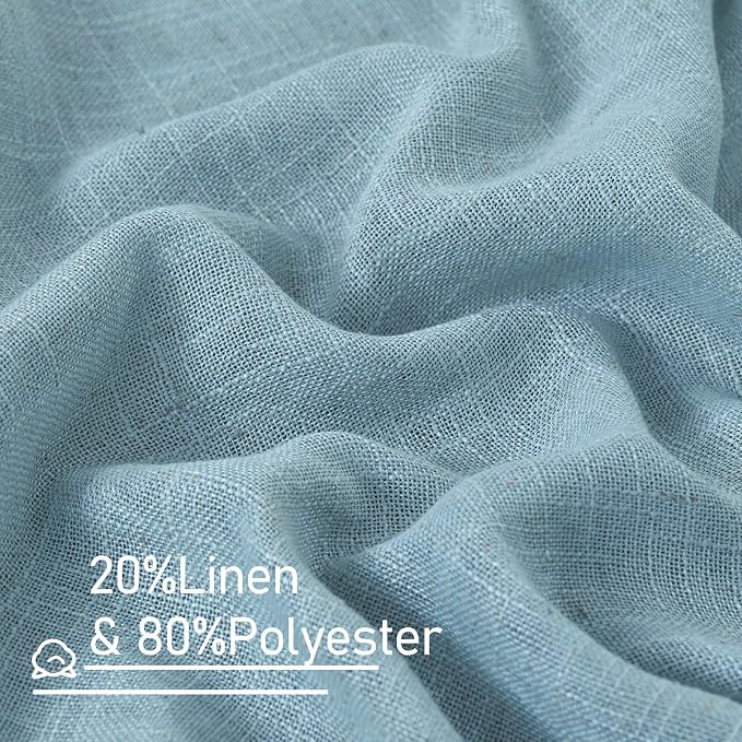 LAMIT Linen Curtains for Living Room 84 inch Length 2 Panels, Light Filtering - Image 2