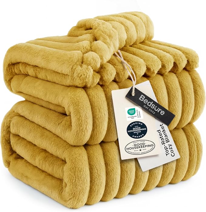 Bedsure GentleSoft Yellow Full Blanket by BEDSURE