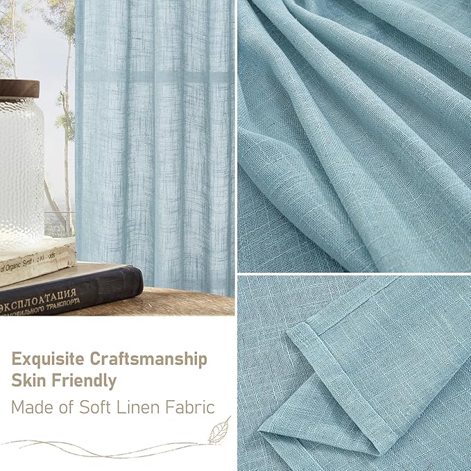 LAMIT 102 Inches Long Linen Curtains - Image 6