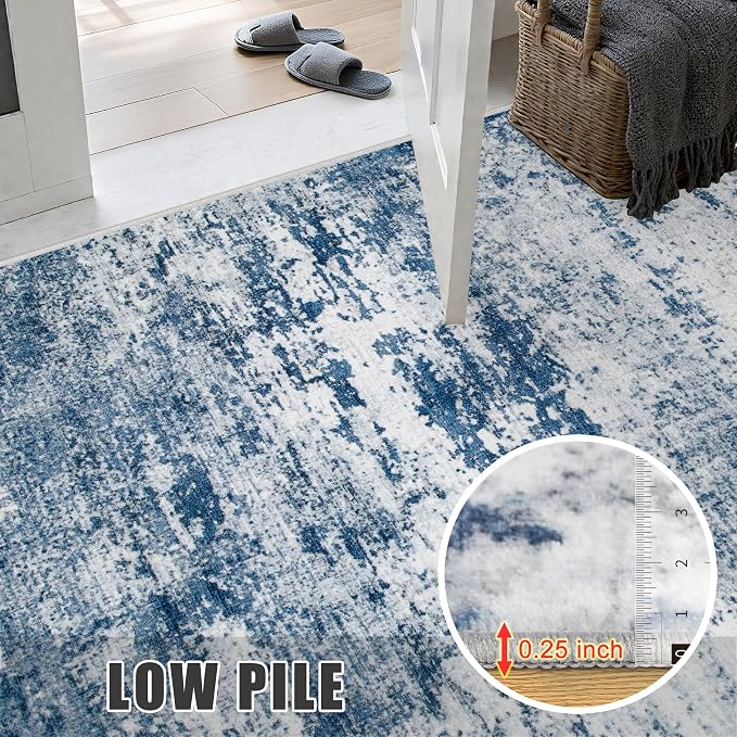 10x12 Area Rug Living Room Rug: Washable Modern Abstract Soft Thin Rug Indoor - Image 8