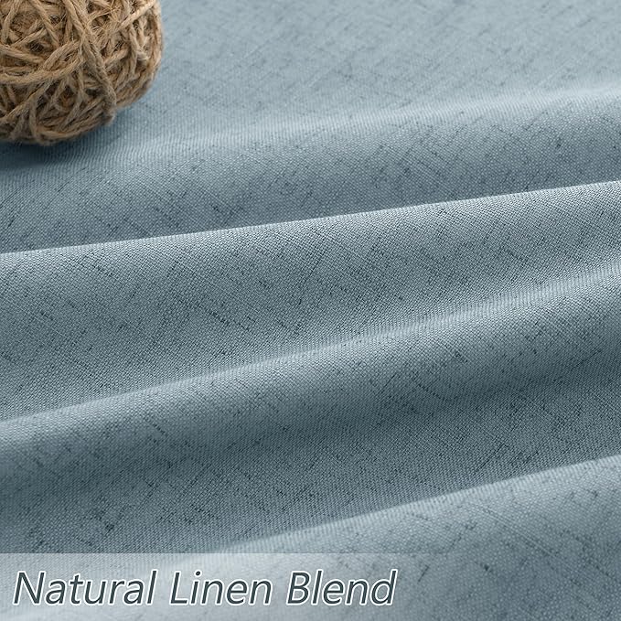 Guken 100% Blackout Linen Curtains 90 Inch Length 2 Panels Set - Image 5