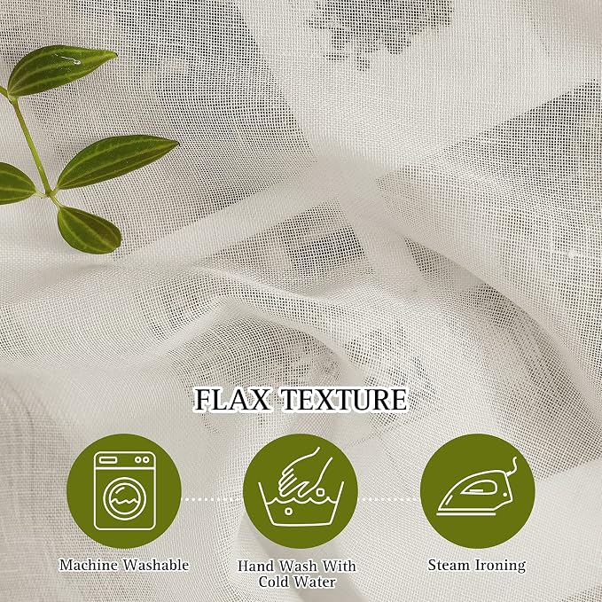 NICETOWN Flax Linen Semi Sheer Curtains - Image 4