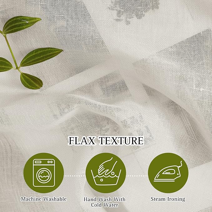 NICETOWN Flax Sheer Linen Curtains - Image 4