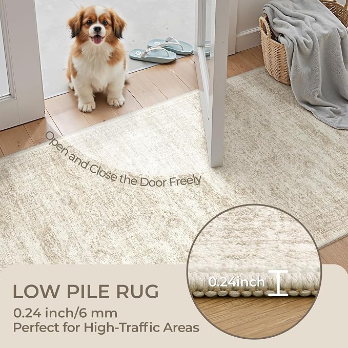 4x8 Rug for Bedroom, Wide Runner Rug for Hallway, Non Slip Washable Runner Rug - Image 6