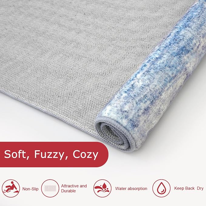 KOZYFLY Modern Abstract Washable Rug Runner 2.6x16 Hallway Rug Runner Non-Slip - Image 6
