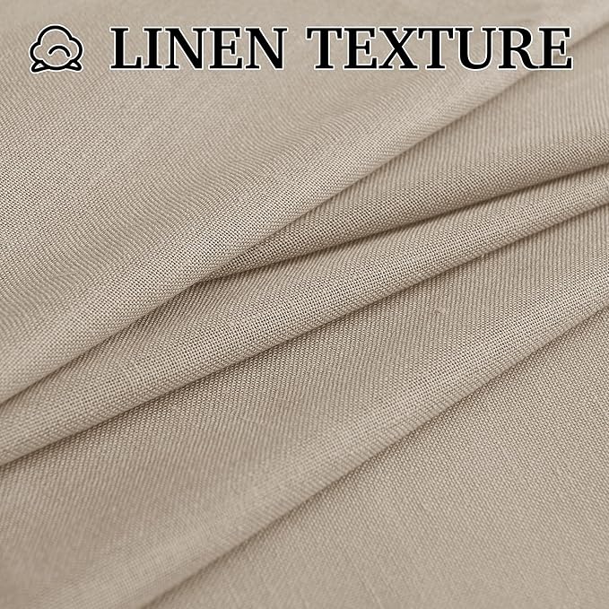 RYB HOME Linen Sheer Curtains 90 inches Long 2 Panels Set, Natural Lightweight - Image 6