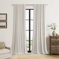 Guken Extra Long Light Beige 100% Blackout Curtains 144 Inch Length 2 Panels by Guken