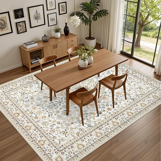 Area Rugs 10x12 Living Room Rug: Washable Rug Soft Vintage Boho Carpet Indoor - Image 4