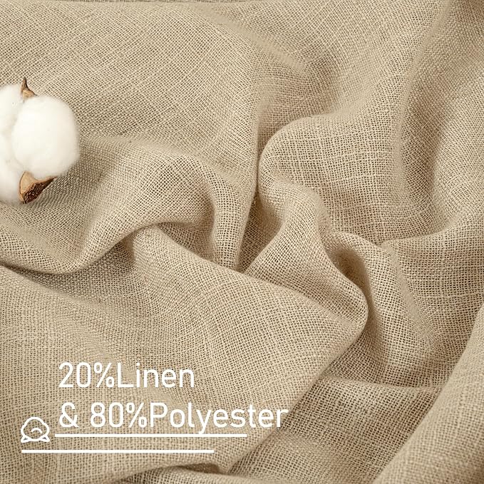 LAMIT Linen Blended Window Curtains 63 inch Length - Image 2