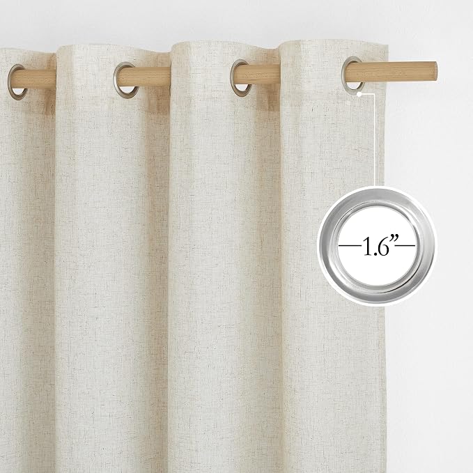 NICETOWN Extra Long Linen Curtains 132 inches Long - Image 2