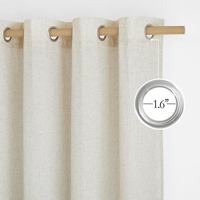 NICETOWN Natural Linen Curtains Flax Texture - Image 3
