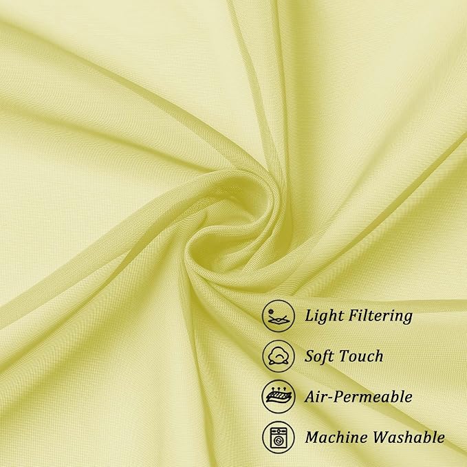 Chyhomenyc Sheer Valances for Windows, Light Filtering Small Window Curtains - Image 7