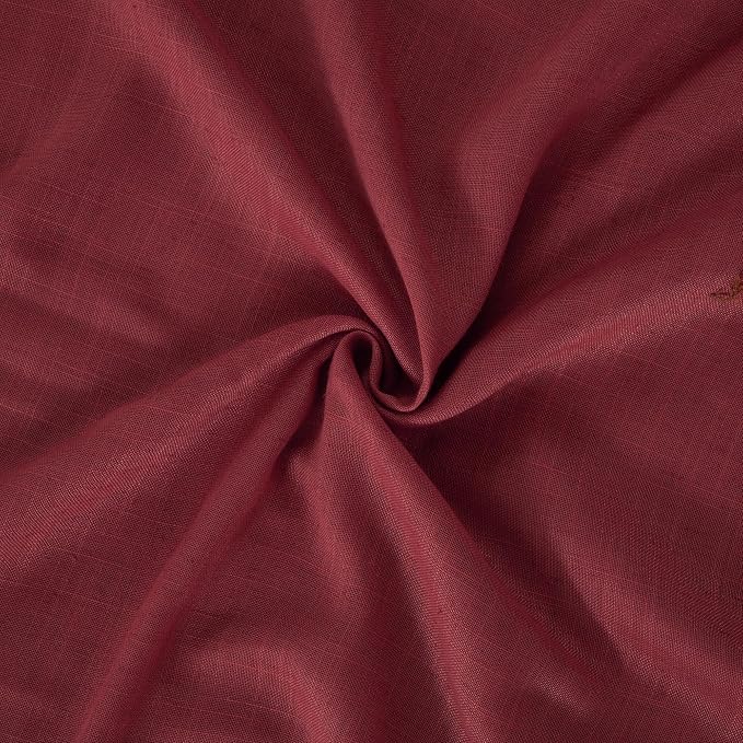 BGment Burgundy Linen Curtains 45 Inch Length - Image 9