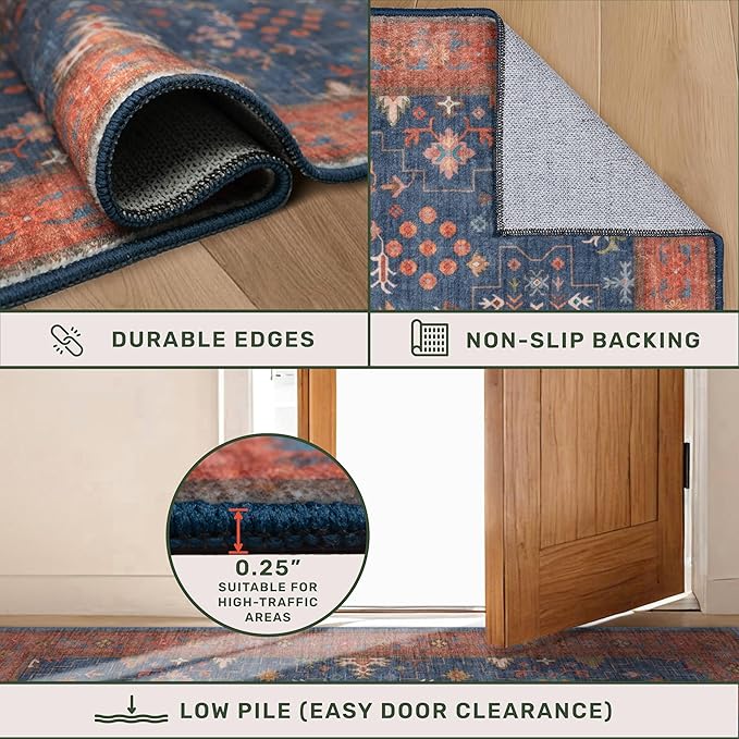 Hazo Haus Navy Blue Runner Rug 2x7 - Image 5