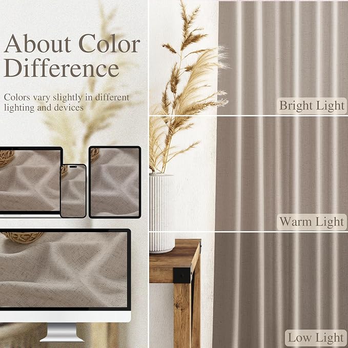 Nanspring Ecru Curtains 90 Inches Long - Image 3