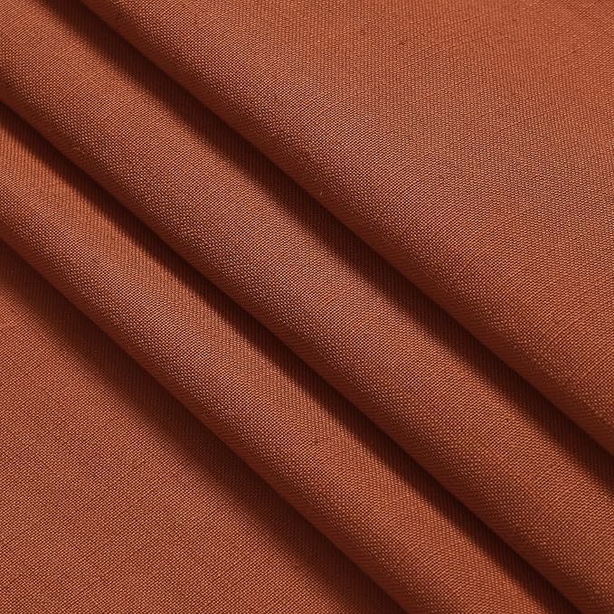 Nanspring Terracotta Linen Blend Semi Sheer Curtains 86 Inches Long 2 Panel Set - Image 5