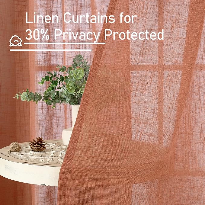 LAMIT Terracotta Linen Curtains - Image 5