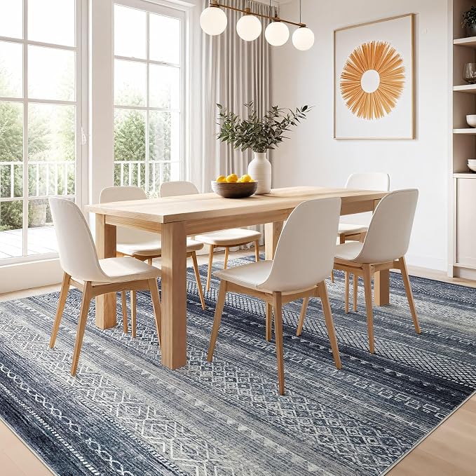 Nakagishi 10x12 Area Rug Living Room: Washable Boho Large Neutral Modern Soft - Image 7