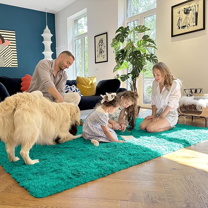 OLANLY Area Rugs for Living Room Bedroom, Machine Washable 4x5.9 ft Soft Fluffy - Image 7