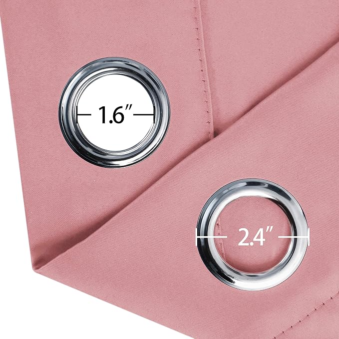 LEMOMO Blackout Curtains 42 x 95 inch/Pink Curtains Set of 2 Panels/Thermal - Image 6