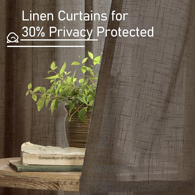 LAMIT Linen Curtains 30 Inch Length - Image 5