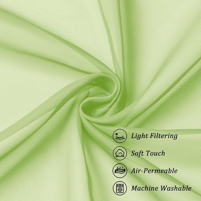 Chyhomenyc Sheer Curtains 108 Inch Length 2 Panels Set, Extra Long Light - Image 7