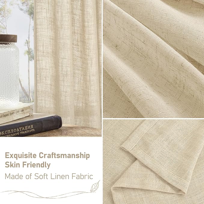 LAMIT Linen Sheer Curtains 95 inch - Image 7