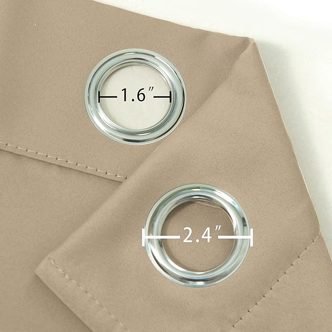 LEMOMO Beige Blackout Curtains 34 x 54 Inch Length/Set of 2 Curtain - Image 6