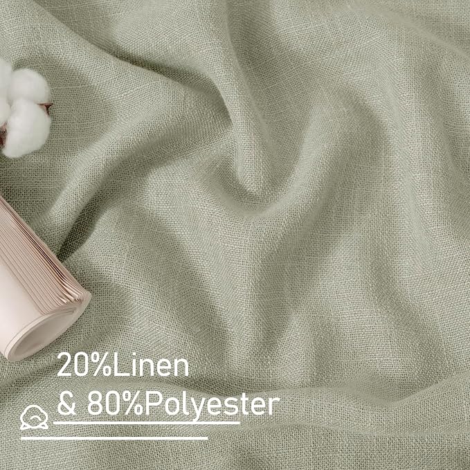 LAMIT Sage Grey 72 inch Linen Curtains - Image 2