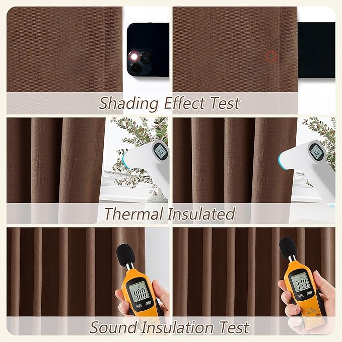 Guken 100% Blackout Curtains 96 Inch Length 2 Panels Set - Image 5