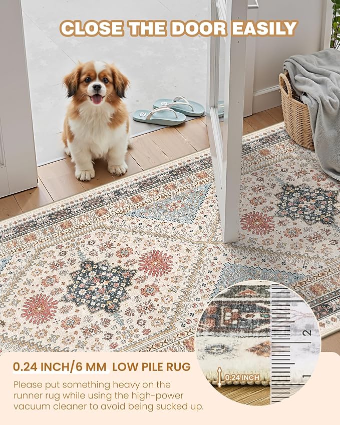 Kitchen Runner Rug Non Slip Washable 2.5x10, Soft Ultra-Thin Entryway Rug - Image 4