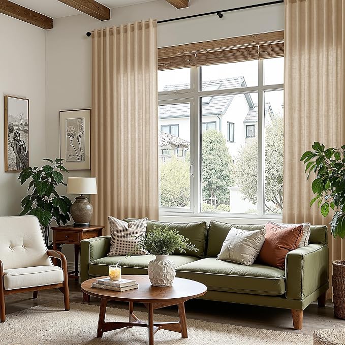 Sand Beige Linen Curtains for Living Room 94 Inches Long Simple Modern Light - Image 8