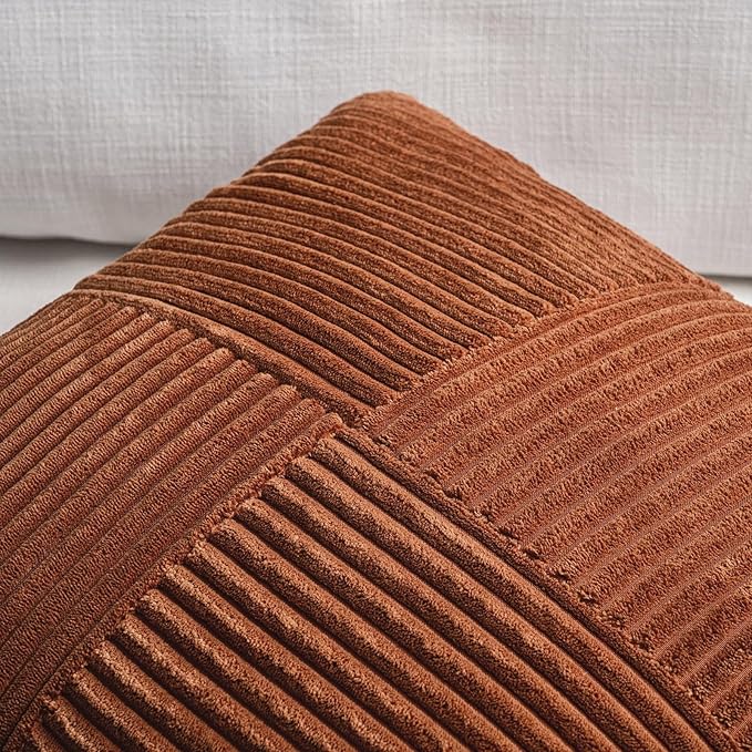 Fancy Homi 2 Packs Rust Samll Decorative Throw Pillow Covers 12x12 Inch - Image 3