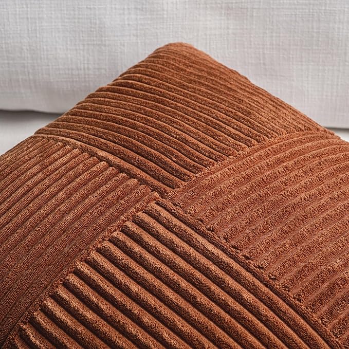 Fancy Homi Set of 2 Rust Boho Long Lumbar Body Decorative Throw Pillow Cover - Image 4