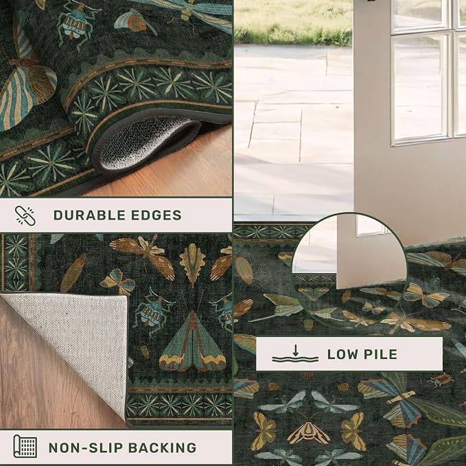 Dark Green 3x10 Extra Long Runner Rugs - Image 4