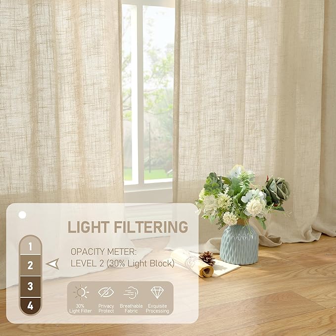 LAMIT Natural Linen Blended Curtains - Image 3