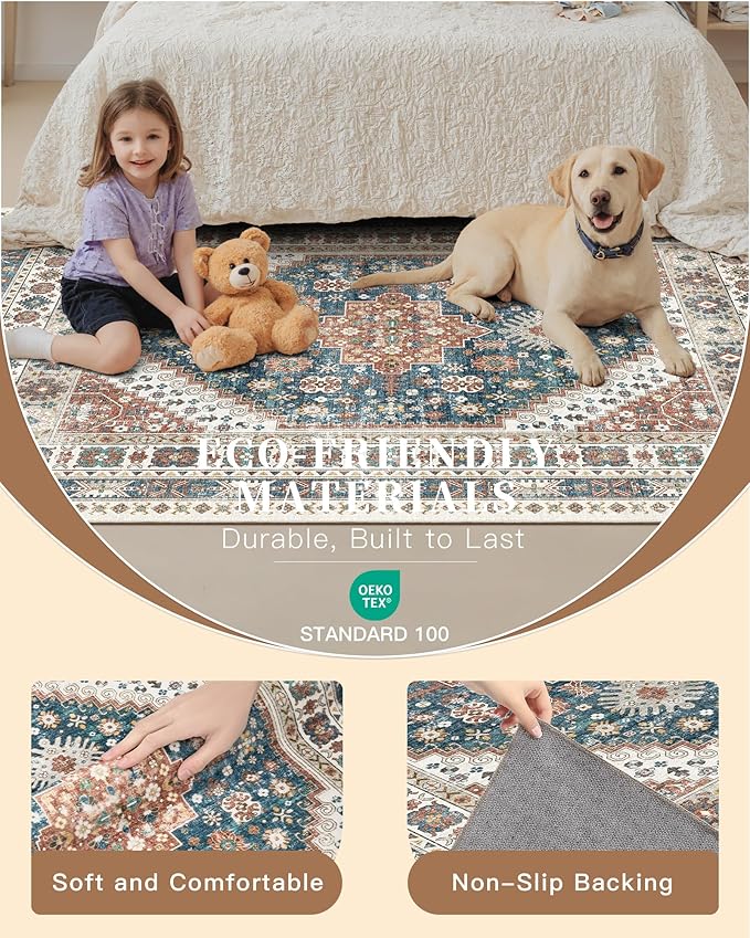 Madane Washable Rug 8x10 Area Rugs - Image 5