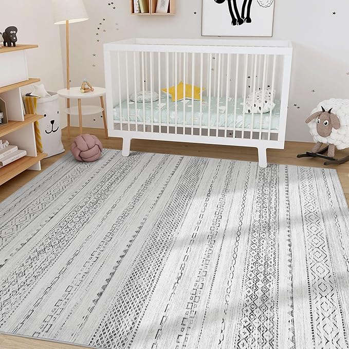 Nakagishi Area Rug Living Room Rugs: 12X15 Machine Washable Boho Large Neutral - Image 7