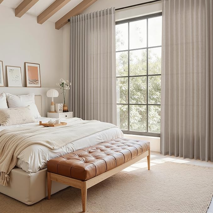 Nanspring Ecru Curtains 63 Inch Length - Image 7