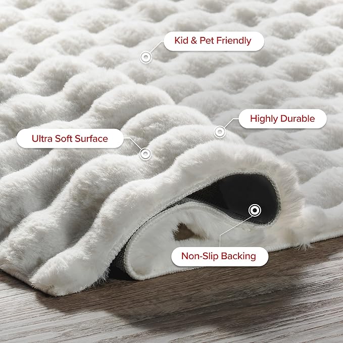 nuLOOM 7'6' x 9'6' Cozy Plush Area Rug, Machine Washable, Soft Fluffy Shag - Image 6