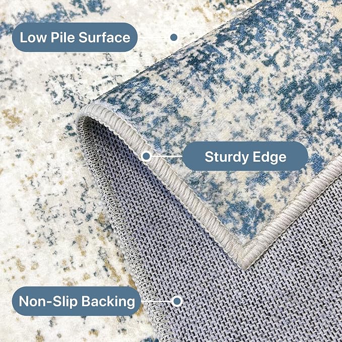Area Rugs 5x8 for Living Room Bedroom, Modern Abstract Machine Washable Rug - Image 7