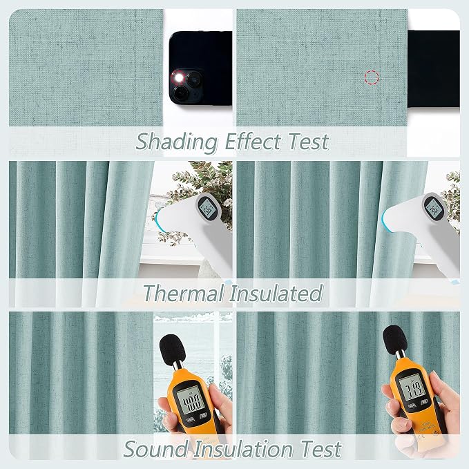 Guken 100% Blackout Linen Curtains 120 Inch Length 2 Panels Set - Image 5