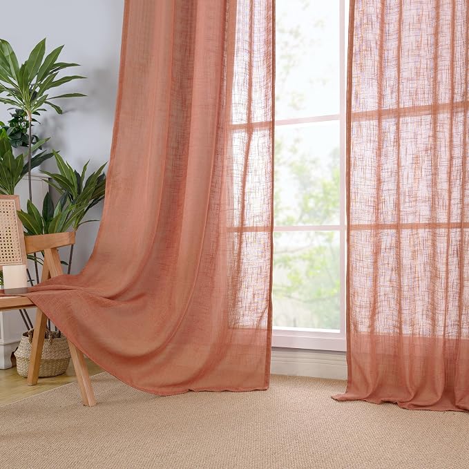LAMIT Terracotta Linen Curtains - Image 9