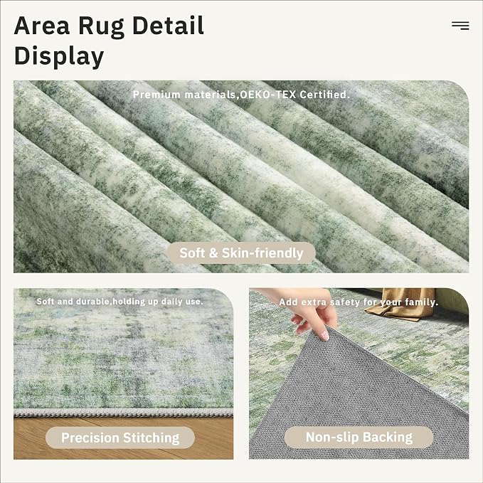 Runner Rug 2x12 Washable Non-Slip Hallway Runner Rugs - Image 6