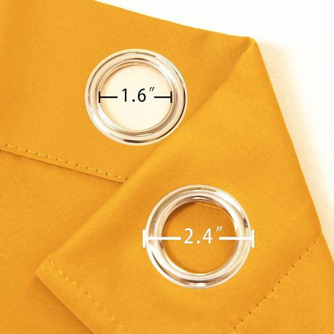 LEMOMO Yellow Blackout Curtains 40 x 63 Inch Length/Set of 2 Curtain - Image 6